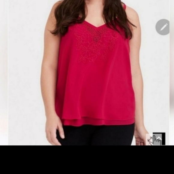 NWOT TORRID 2 Sophie Chiffon Embroidered Swing Cami - Picture 1 of 5
